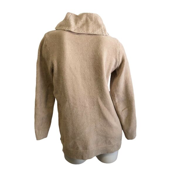 New Tag Cut Lands End Beige Chenille Cowl Neck Tunic Sweater Womens Small 6 - 8 - Picture 2 of 5